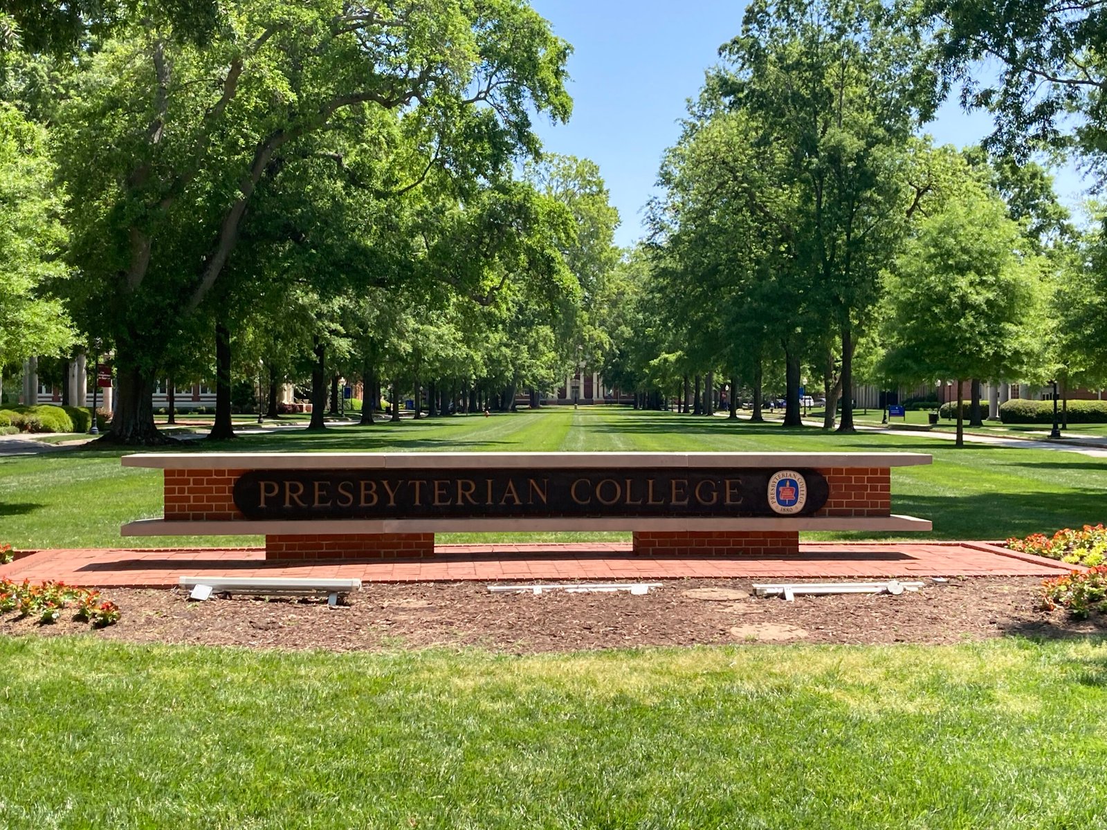 Presbyterian College's main sign