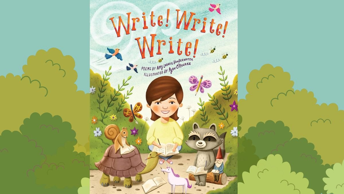 Cover image of Write! Write! Write! A girl and her animal friends with journals